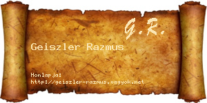 Geiszler Razmus névjegykártya